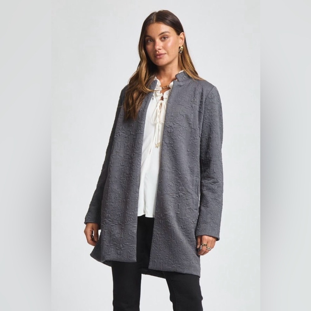 New Dear Scarlett Gray Embossed Amari Jacket